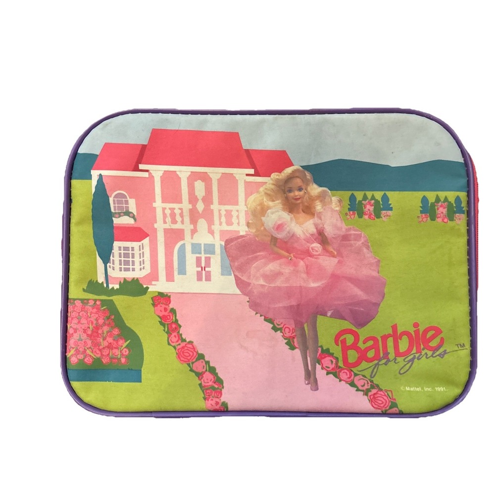 Vintage Mattel Barbie Large Suitcase Luggage 12x9x5 1991